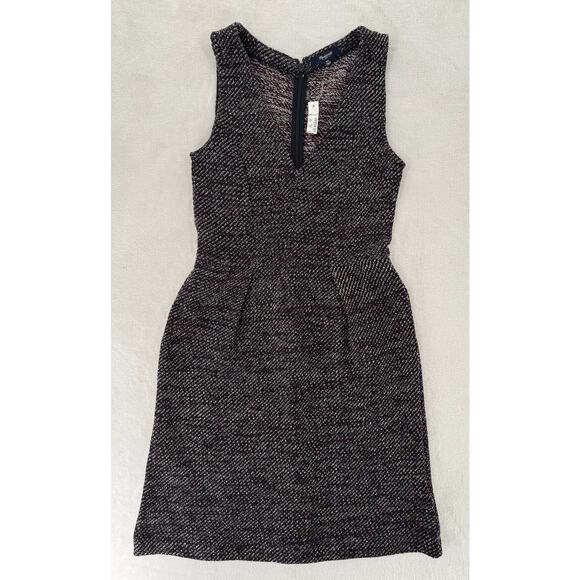 Madewell Black Twill Terrace Sleeveless Knit Woven Sheath Dress NWT XS - Picture 6 of 13